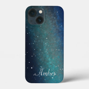 Galaxie Weltraumnebel Nachthimmel Grün Personalisi Case-Mate iPhone Hülle