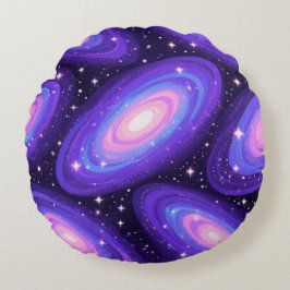 Galaxie-Wirbel Muster Dreamy Cosmic Nebel Design Rundes Kissen