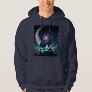 Galaxie-Wolf-Silhouette mit mystischem Nebel-Mond Hoodie