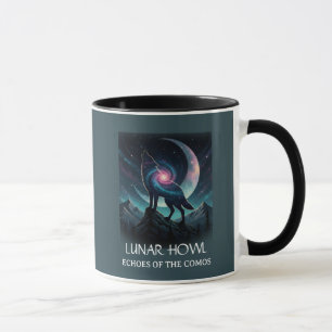 Galaxie-Wolf-Silhouette mit mystischem Nebel-Mond Tasse