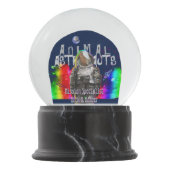 Galaxie-Ziegen-Astronaut im Regenbogen-Raum Schneekugel (Vorderseite)