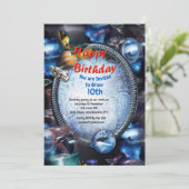 Galaxiebesucher im Weltraum Einladung (Stehend Vorderseite)