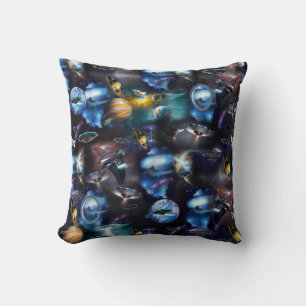 Galaxiebesucher im Weltraum Kissen