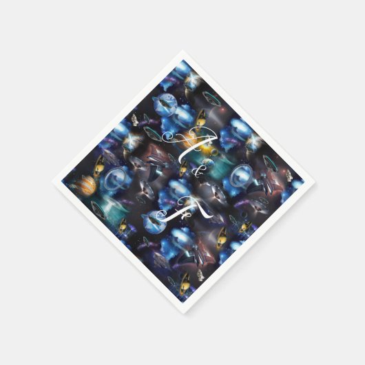 Galaxiebesucher im Weltraum Serviette (Ecke)