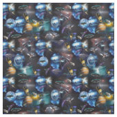 Galaxiebesucher im Weltraum Stoff (Muster)