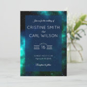 Galaxiehochzeitseinladung Einladung (Stehend Vorderseite)