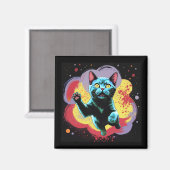 Galaxiekatze Durch Ein Wurmloch Magnet (Vorderseite/Rückseite)