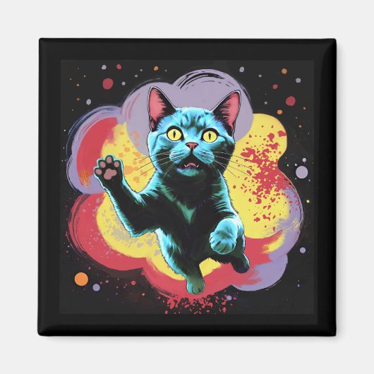 Galaxiekatze Durch Ein Wurmloch Magnet (Vorne)