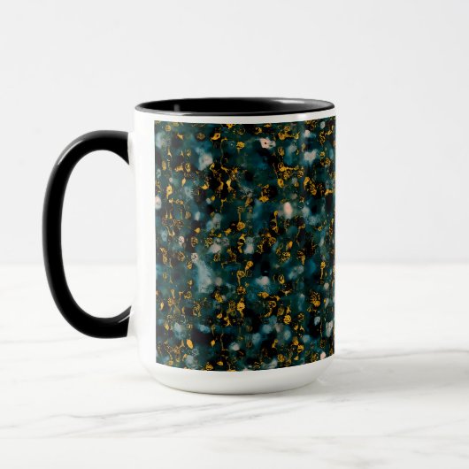 Galaxien Blau Schwarz & Kupfer Tasse (Links)