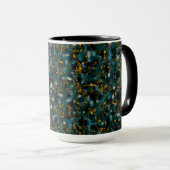 Galaxien Blau Schwarz & Kupfer Tasse (VorderseiteRechts)