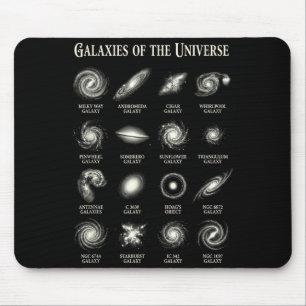 Galaxien des Universums Vintage Weltraum Astronomi Mousepad