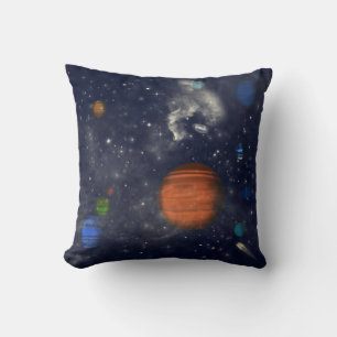 Galaxien mit Sternen und Planeten im Weltraum Kissen