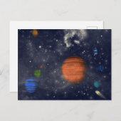 Galaxien mit Sternen und Planeten im Weltraum Postkarte (Vorne/Hinten)