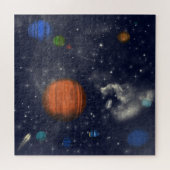 Galaxien mit Sternen und Planeten im Weltraum Puzzle (Horizontal)