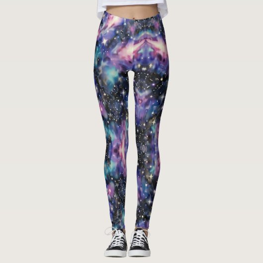 Galaxien-Nebulae-Muster Leggings (Vorderseite)