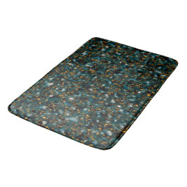 Galaxien Schwarz Blau & Gold Badematte