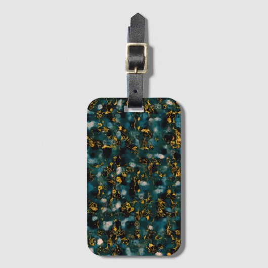 Galaxies Black Blue & Copper Gepäckanhänger (Vorderseite Vertikal)