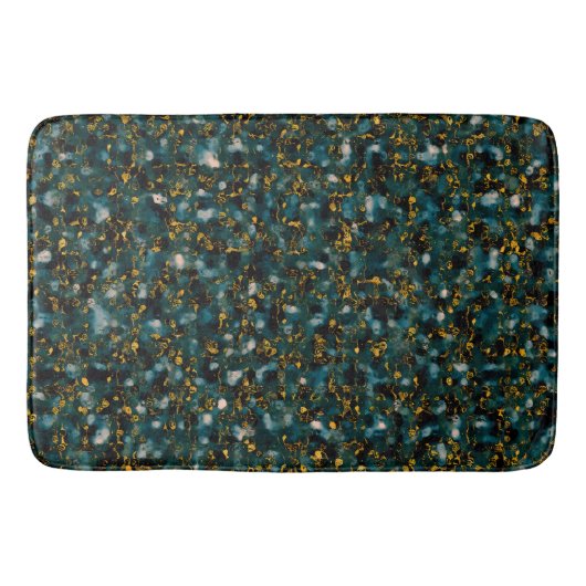 Galaxies Black Blue & Gold Badematte (Vorderseite)