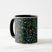 Galaxies Black Blue & Gold Tasse (Vorderseite Links)