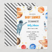 Galaxische Außendusche Einladung (Vorne/Hinten)