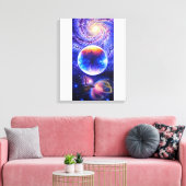 Galaxischer Planet und Nebel Leinwanddruck (Insitu (Wohnzimmer))