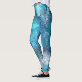 Galaxy 3 Soft Blue Abstrakte Leggings (Links)