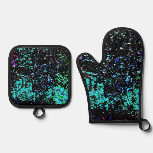 Galaxy abstract pot holder and oven mitt,Bold art  Ofenhandschuh & Topflappen-Set (Vorderseite)