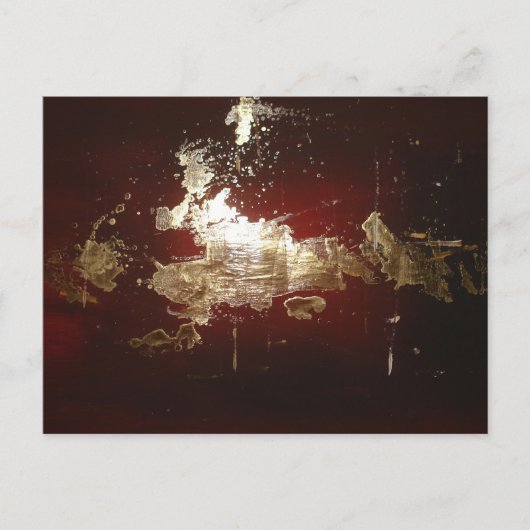 Galaxy - Abstrakter Expressionist Red Brown Gold Postkarte (Vorderseite)