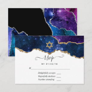 Galaxy Achat Bat Mitzvah RSVP Karte