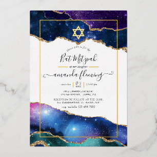 Galaxy Achat Bat Mitzwa Folieneinladung