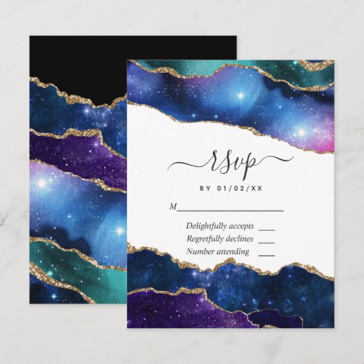 Galaxy-Achat RSVP-Karte RSVP Karte (Vorne/Hinten)