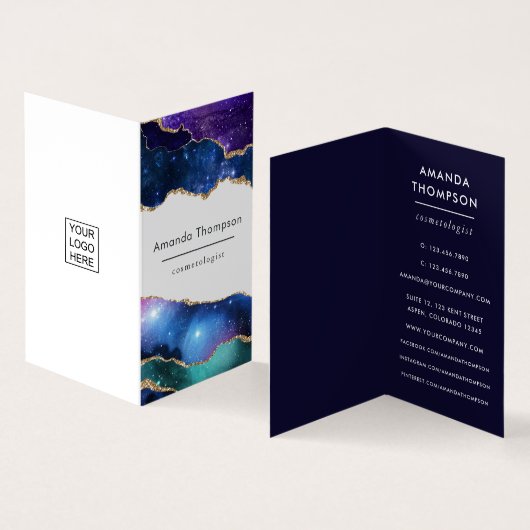 Galaxy-Achatstein Visitenkarten (Innenseite und Außenseite)