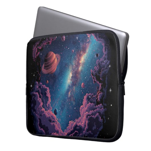 Galaxy Adventure Laptop Case Cosmic Design für T (Vorderseite Links)