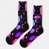 Galaxy Adventure Socks - Fun Astronaut & Outer Wel Socken (Linkes Detail)