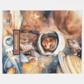 Galaxy Adventure Throw Space Geschenk für Schwarze Fleecedecke (Vorderseite (Horizontal))
