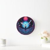 Galaxy Aesthetic Wall Clock – Outer Space Room Déc Runde Wanduhr (Zuhause)
