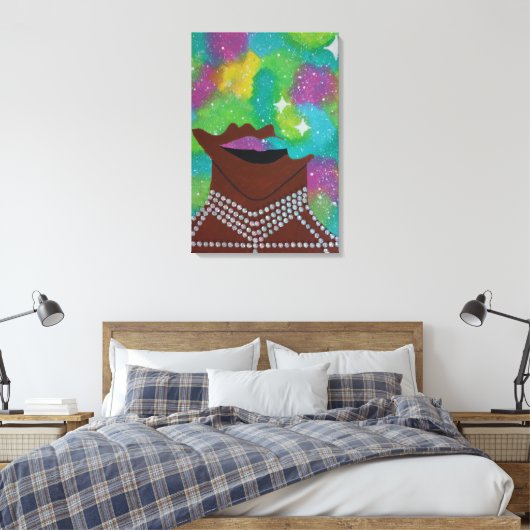 Galaxy Afro Canvas Print Leinwanddruck (Insitu (Schlafzimmer))