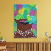 Galaxy Afro Canvas Print Leinwanddruck (Insitu (Wohnzimmer))