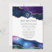 Galaxy Agate Bat Mitzvah Einladung (Vorderseite)
