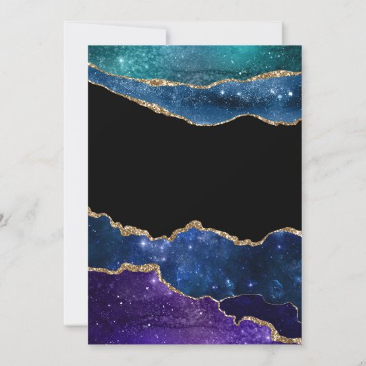 Galaxy Agate Bat Mitzvah Einladung (Rückseite)