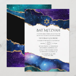 Galaxy Agate Bat Mitzvah Einladung