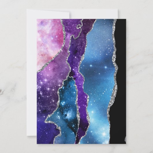 Galaxy Agate Bat Mitzvah Einladung (Rückseite)