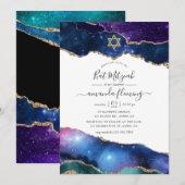 Galaxy Agate Bat Mitzvah Einladung (Vorne/Hinten)