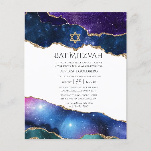 Galaxy Agate Bat Mitzvah Einladung Flyer (Vorne)