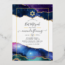 Galaxy Agate Bat Mitzvah Folieneinladung