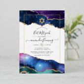Galaxy Agate Bat Mitzvah Folieneinladung (Stehend vorne)