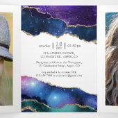 Galaxy Agate Bat Mitzvah Foto Dreifach Gefaltete Karte (Innenseite Mitte)