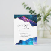 Galaxy Agate Bat Mitzvah RSVP Karte (Stehend Vorderseite)