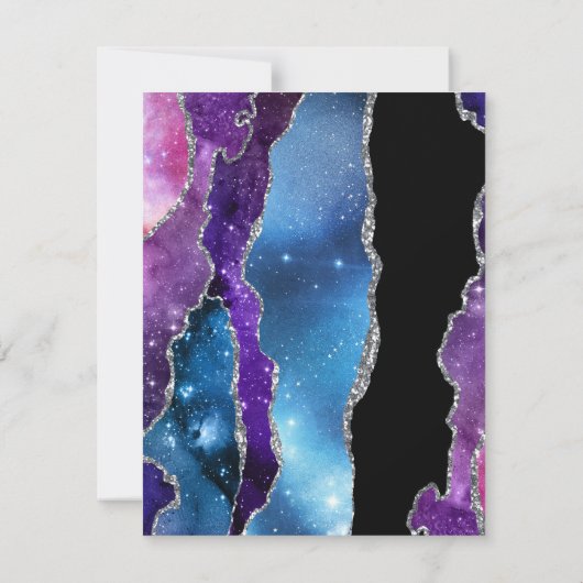 Galaxy Agate Bat Mitzvah RSVP Karte (Rückseite)