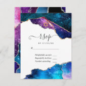 Galaxy Agate Bat Mitzvah RSVP Karte (Vorne/Hinten)